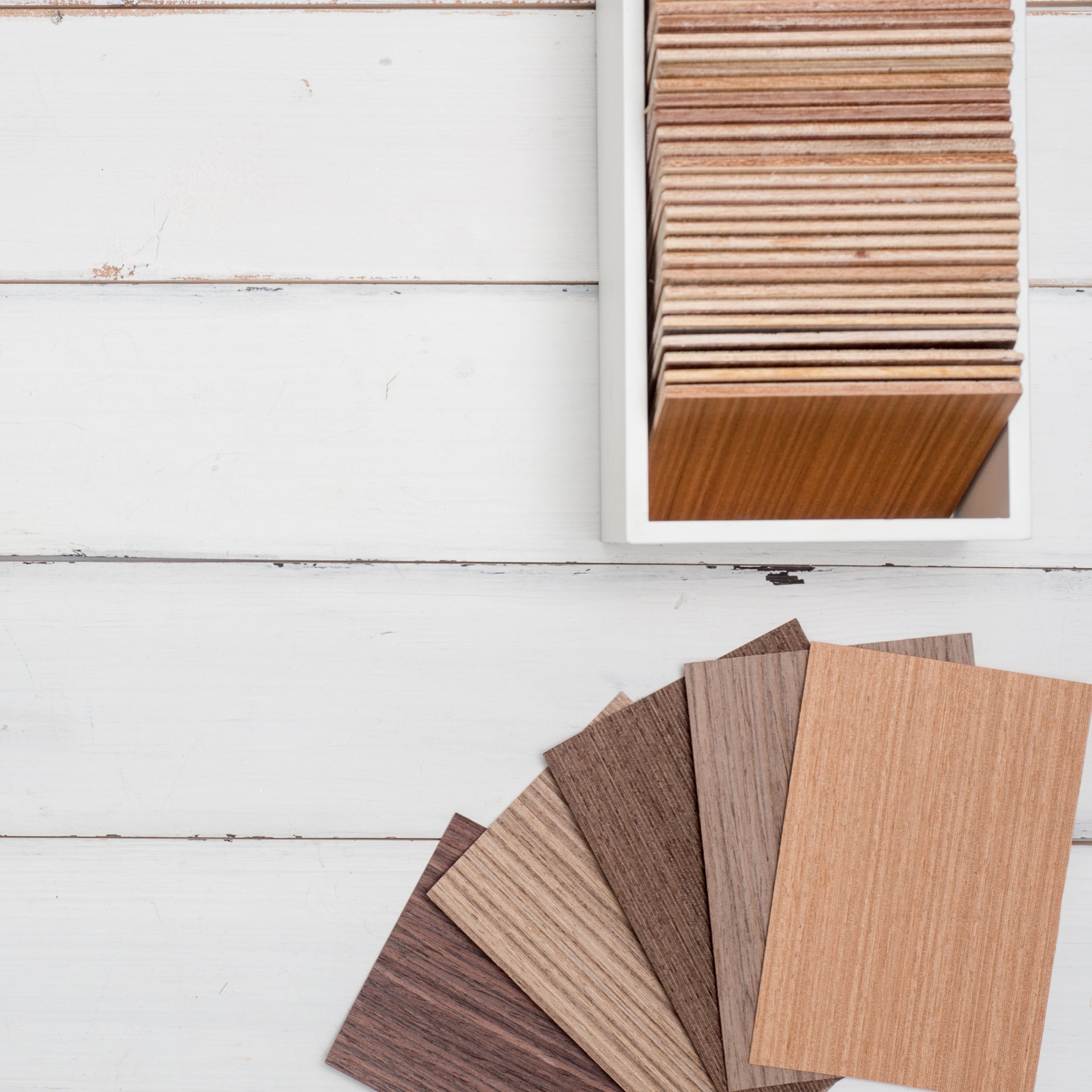 Samples of material, wood , on concrete table.Interior design select material for idea. Decoration idea concept vintage material.